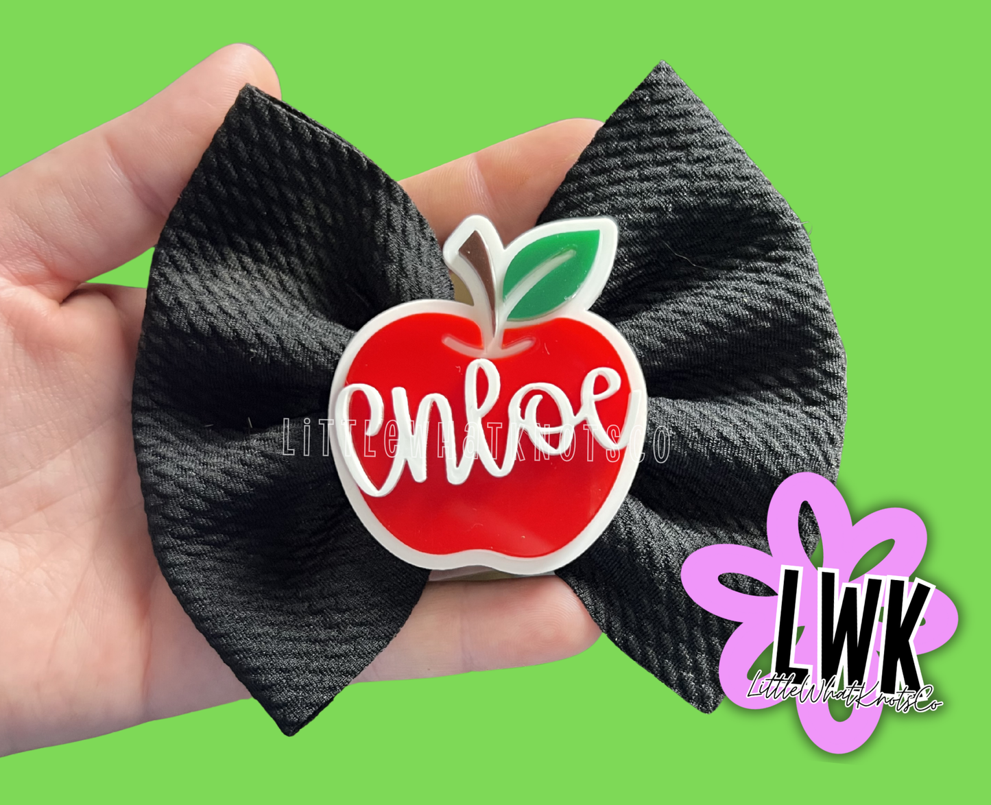 Apple Acrylic Bow Center!