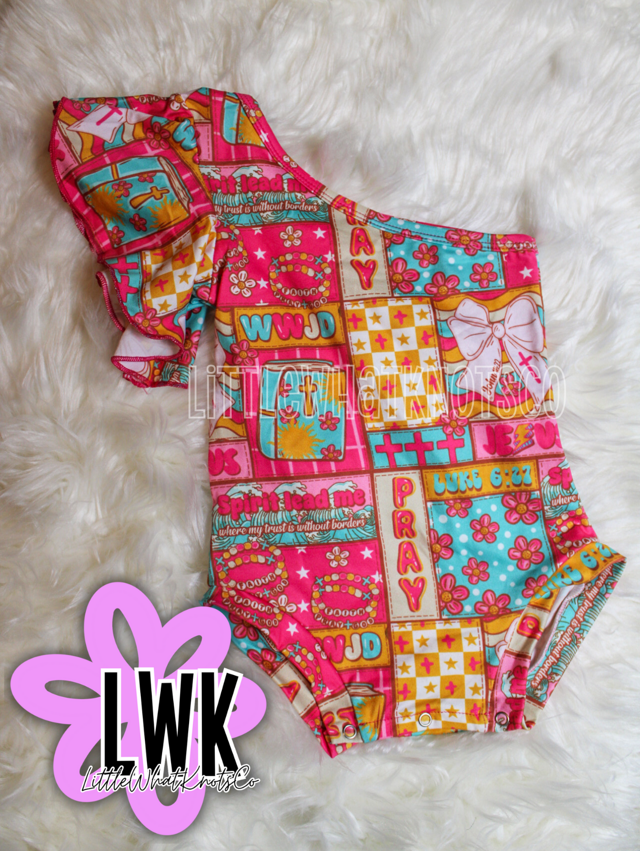 RTS WWJD Ruffle Bodysuit (Milk Silk)