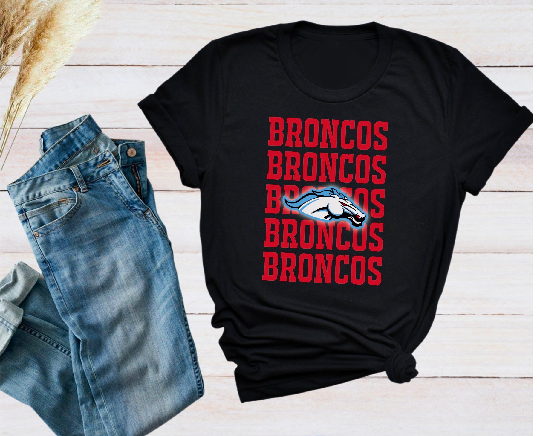 Zachary Broncos Jersey Mascot Tee – LittleWhatKnotsCo