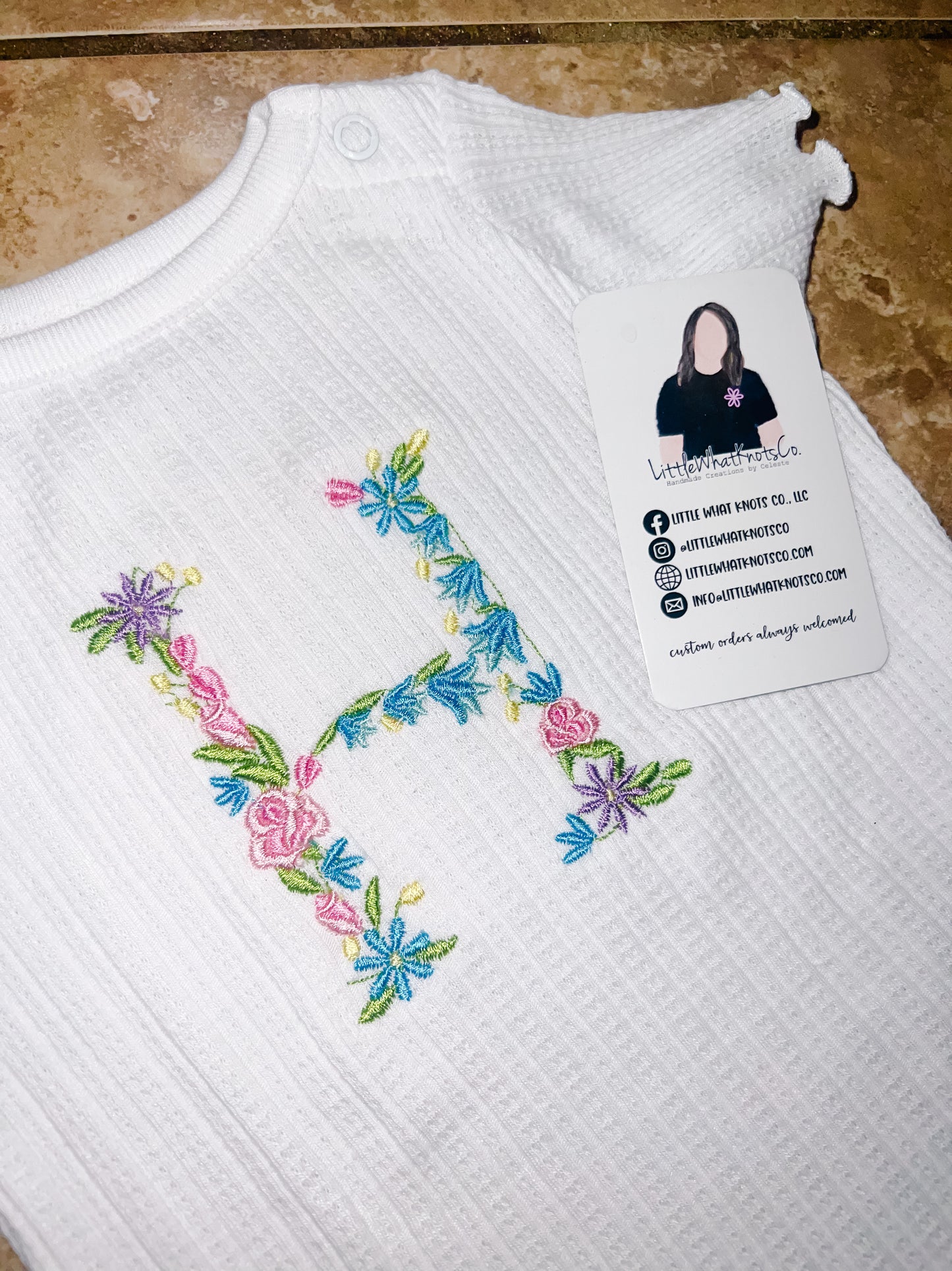 Embroidered Floral Alpha