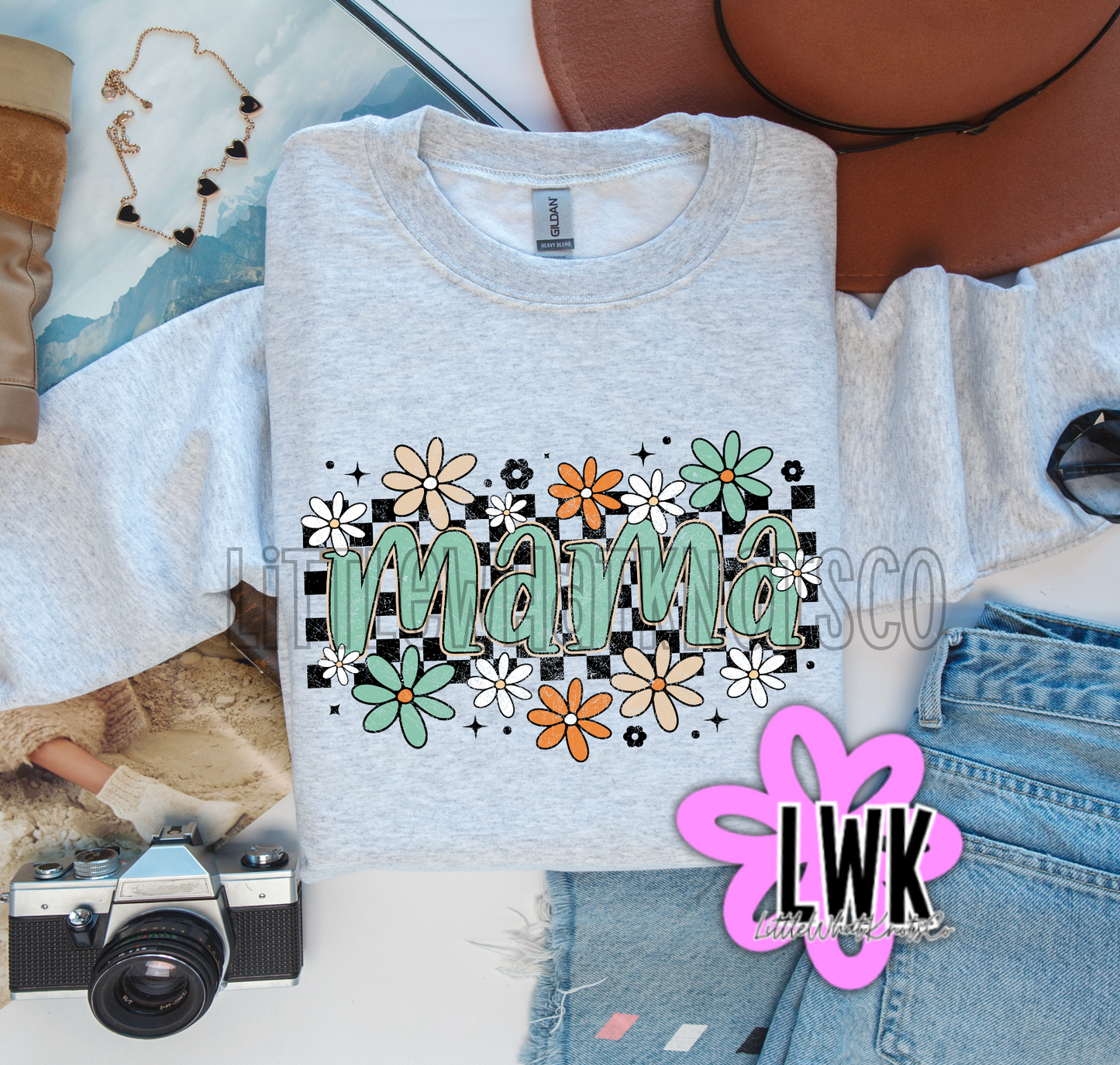 Checkered Daisies Mama