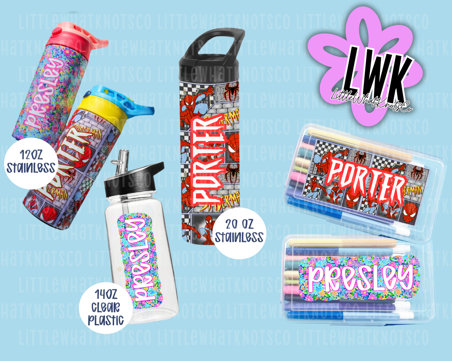 Waterbottles & Pencil Boxes