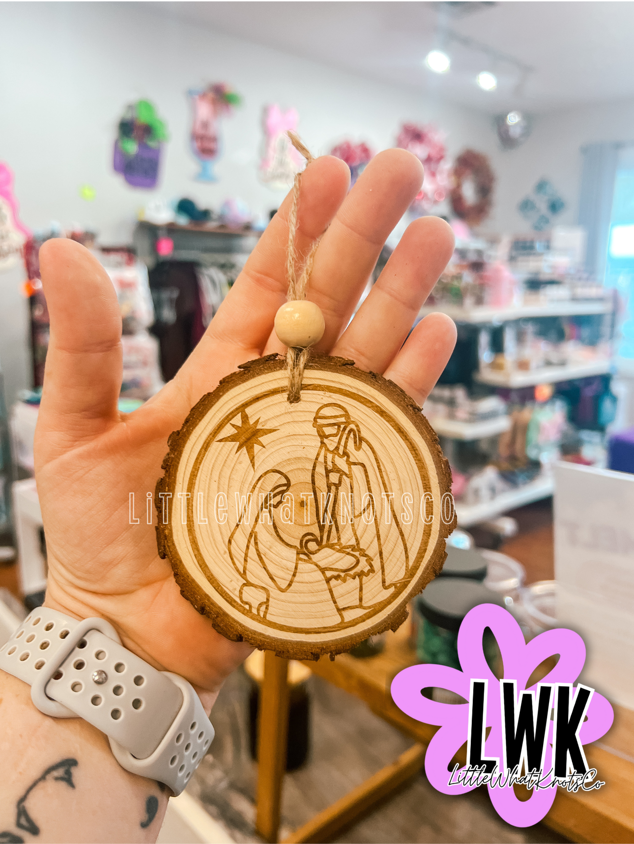 Nativity Woodslice Ornament