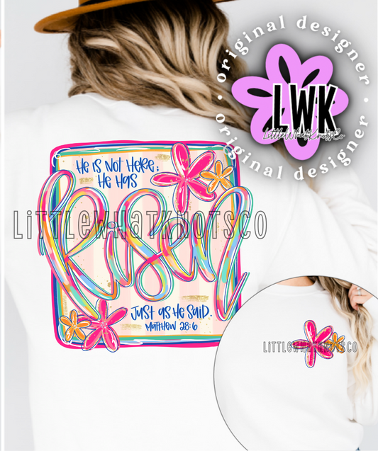 He is Risen Preppy (bubbles, youth & adult tees)