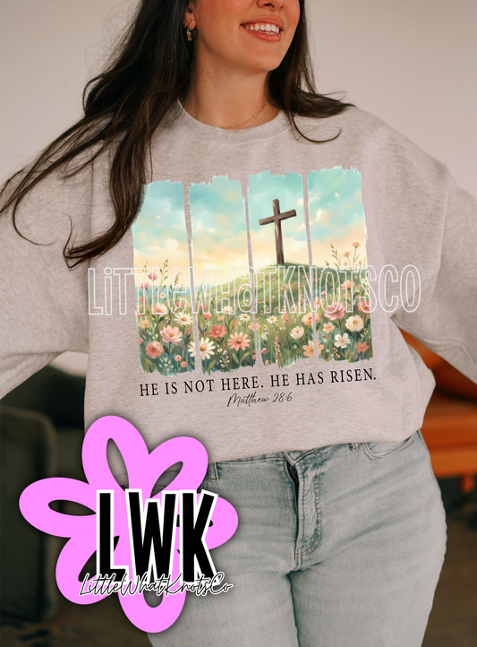 He is Risen Floral (bubbles, youth & adult tees)