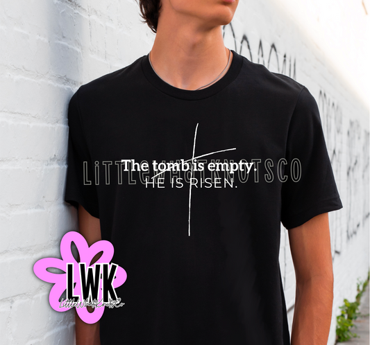 He is Risen Simple (bubbles, youth & adult tees)