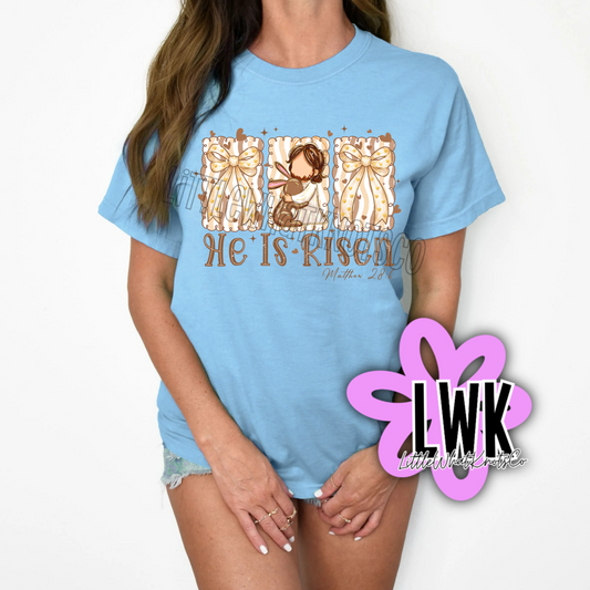 He is Risen Coquette (bubbles, youth & adult tees)