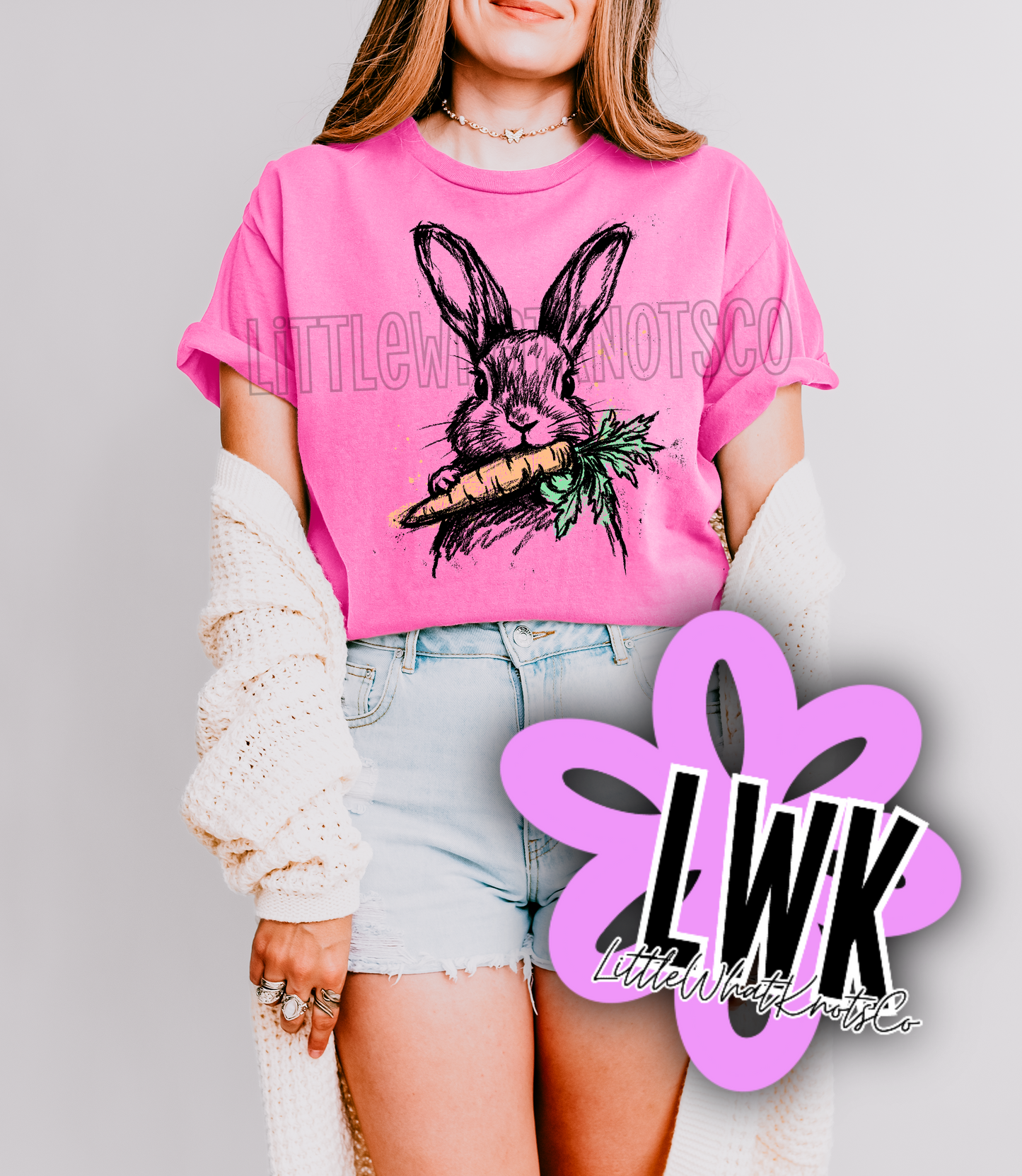 Rabbit Sketch (bubbles, youth & adult tees)