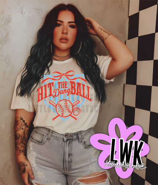 Hit the Dang Ball (bubbles, youth & adult tees)