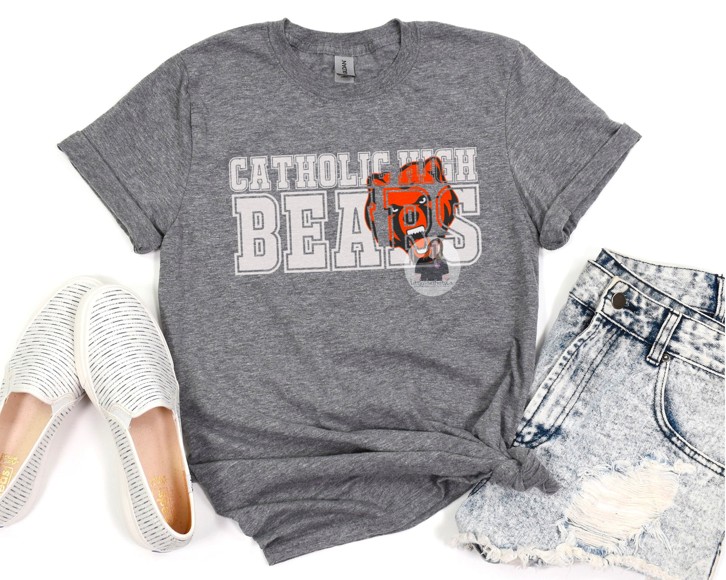 Catholic Bears Jersey Letters Tee