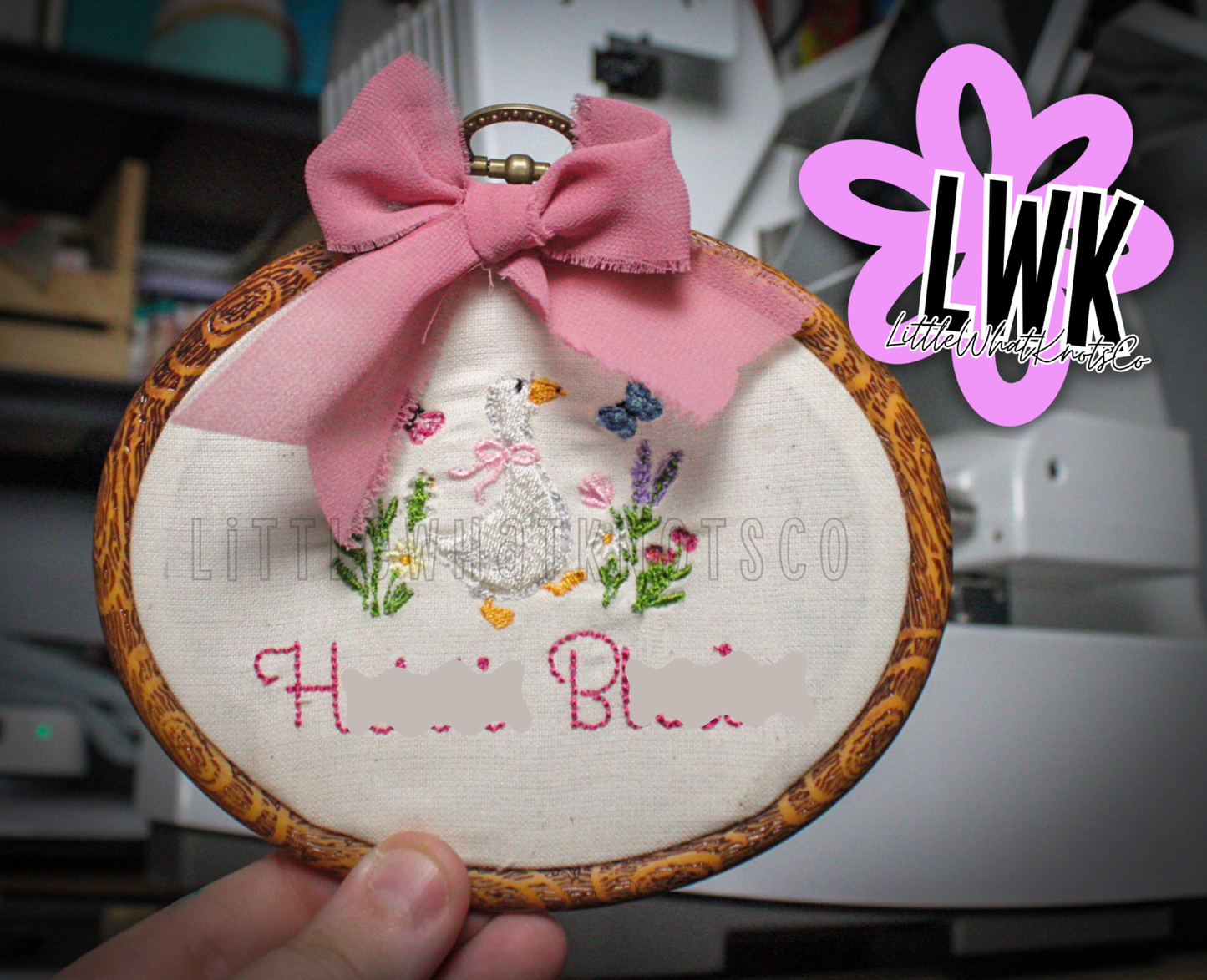 Embroidered Name Announcement