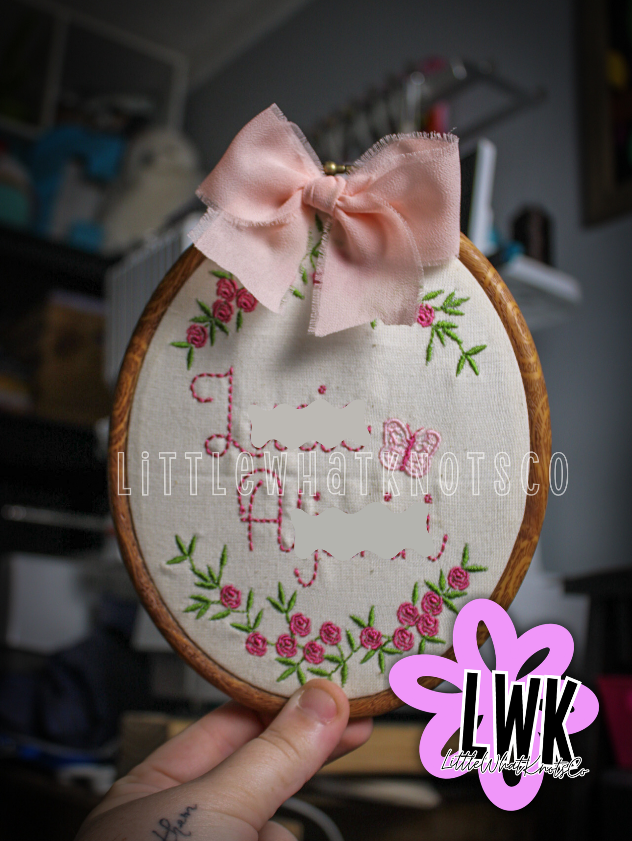 Embroidered Name Announcement