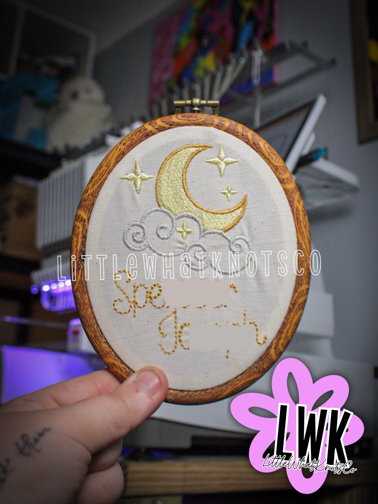 Embroidered Name Announcement