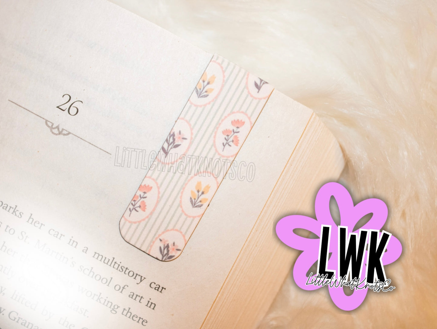 Floral Frames Magnetic Bookmark