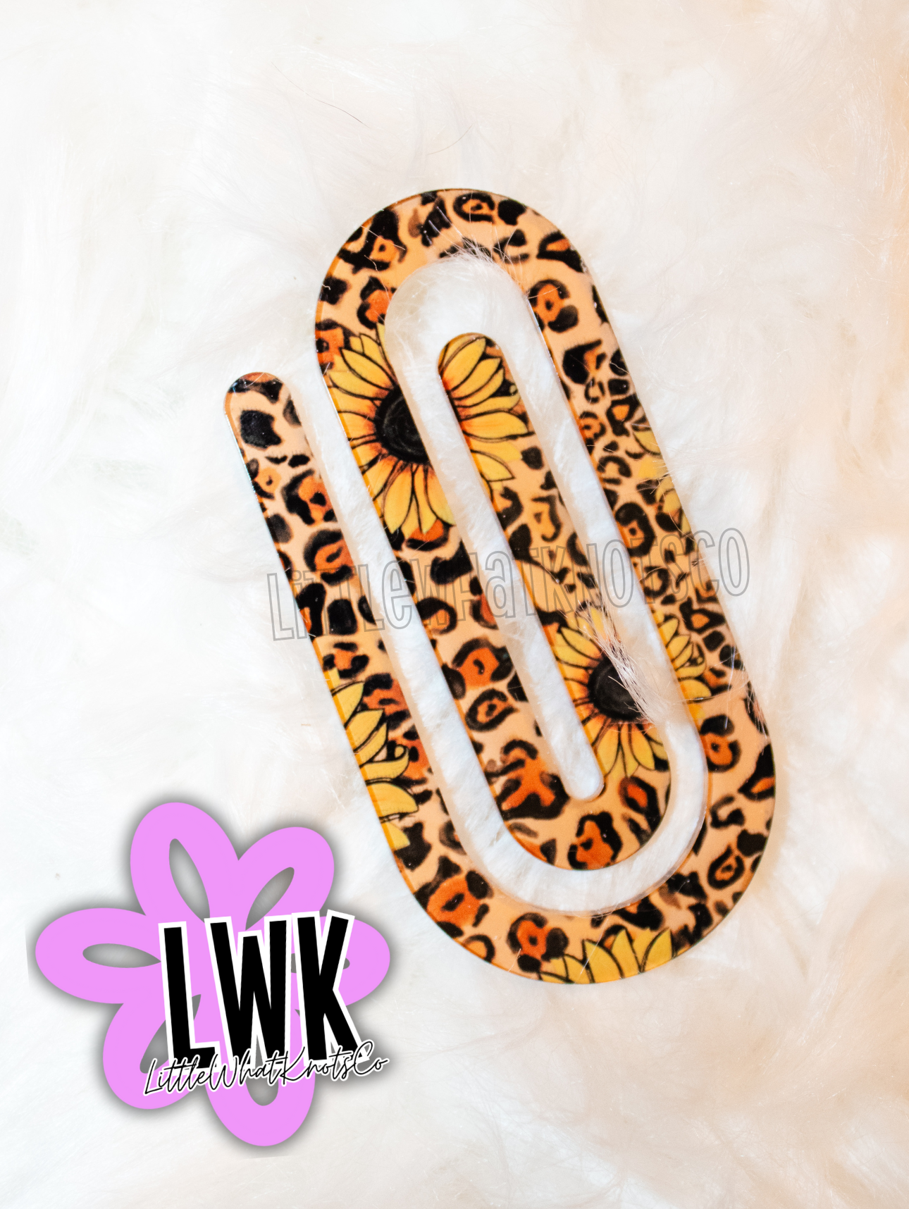 Sunflower Leopard Paperclip Bookmark