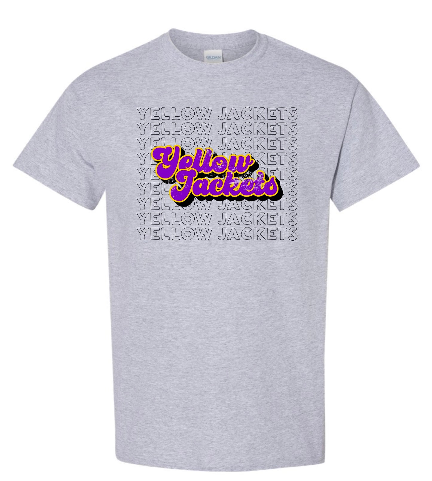 Yellow Jackets Bubble Letters Tee