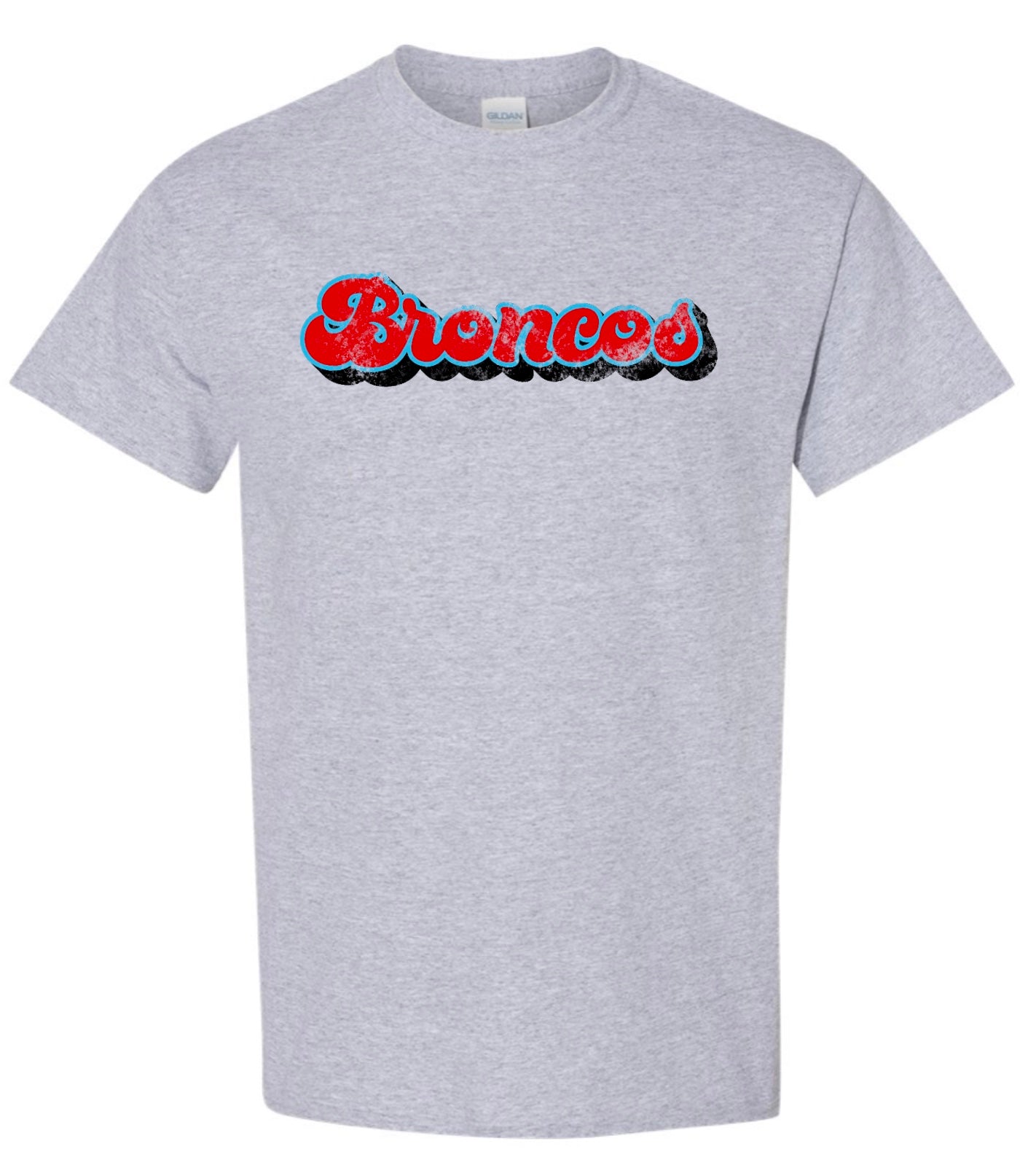 Zachary Broncos Distressed Letters Tee