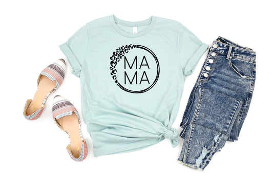 Mama Double Circle Leopard Tee