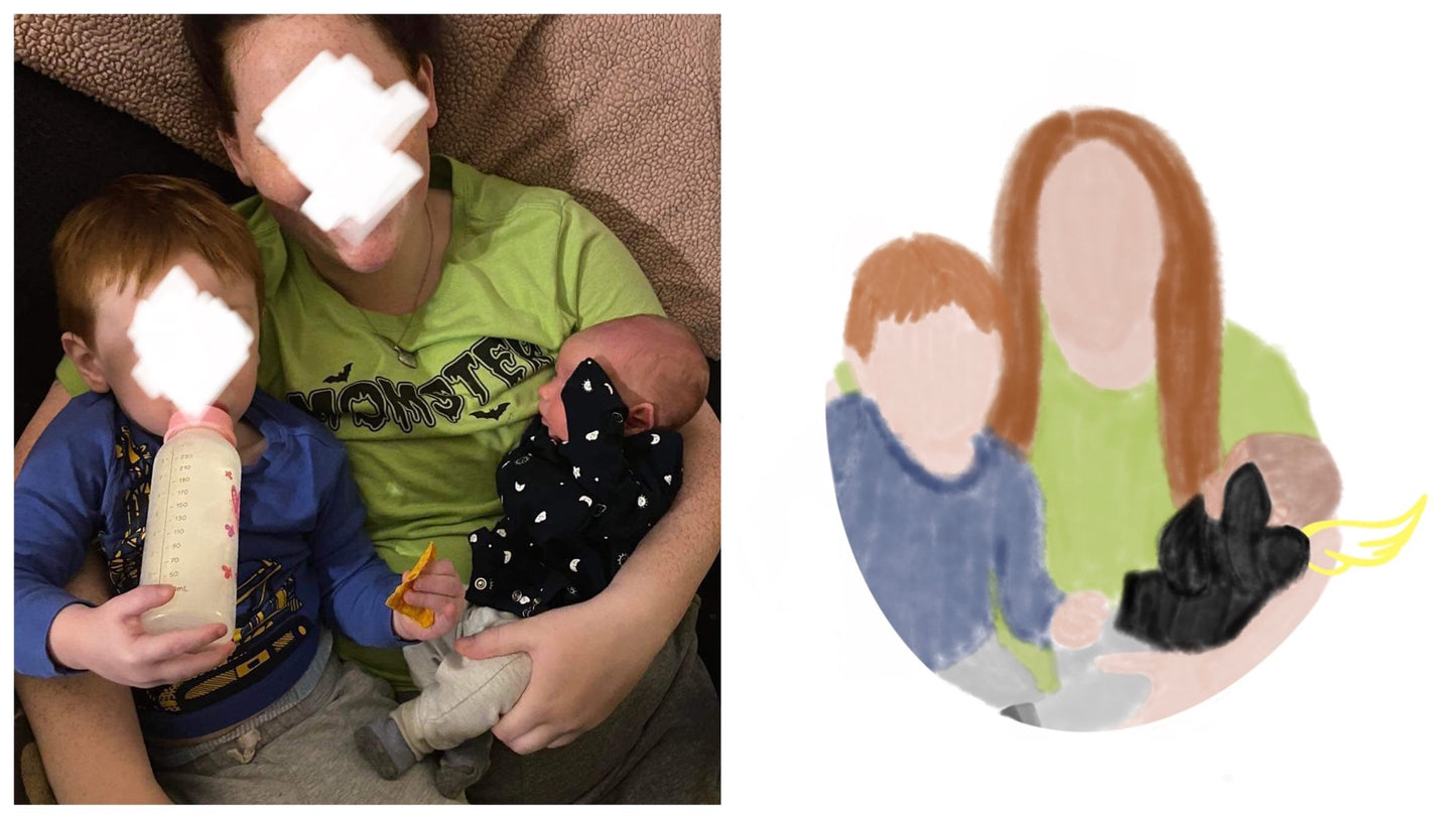 Faceless Watercolor Family Portraits