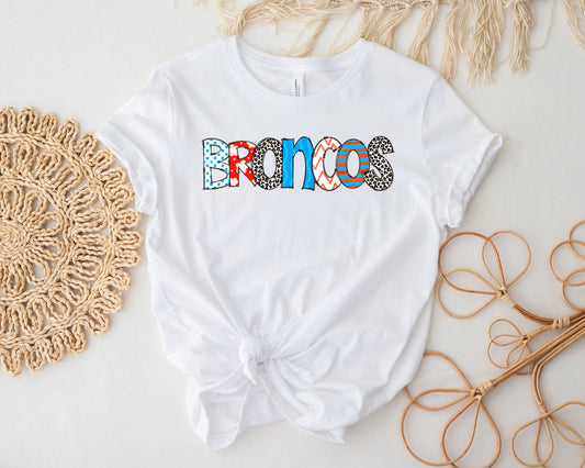 Zachary Broncos Spirit Letters Tee