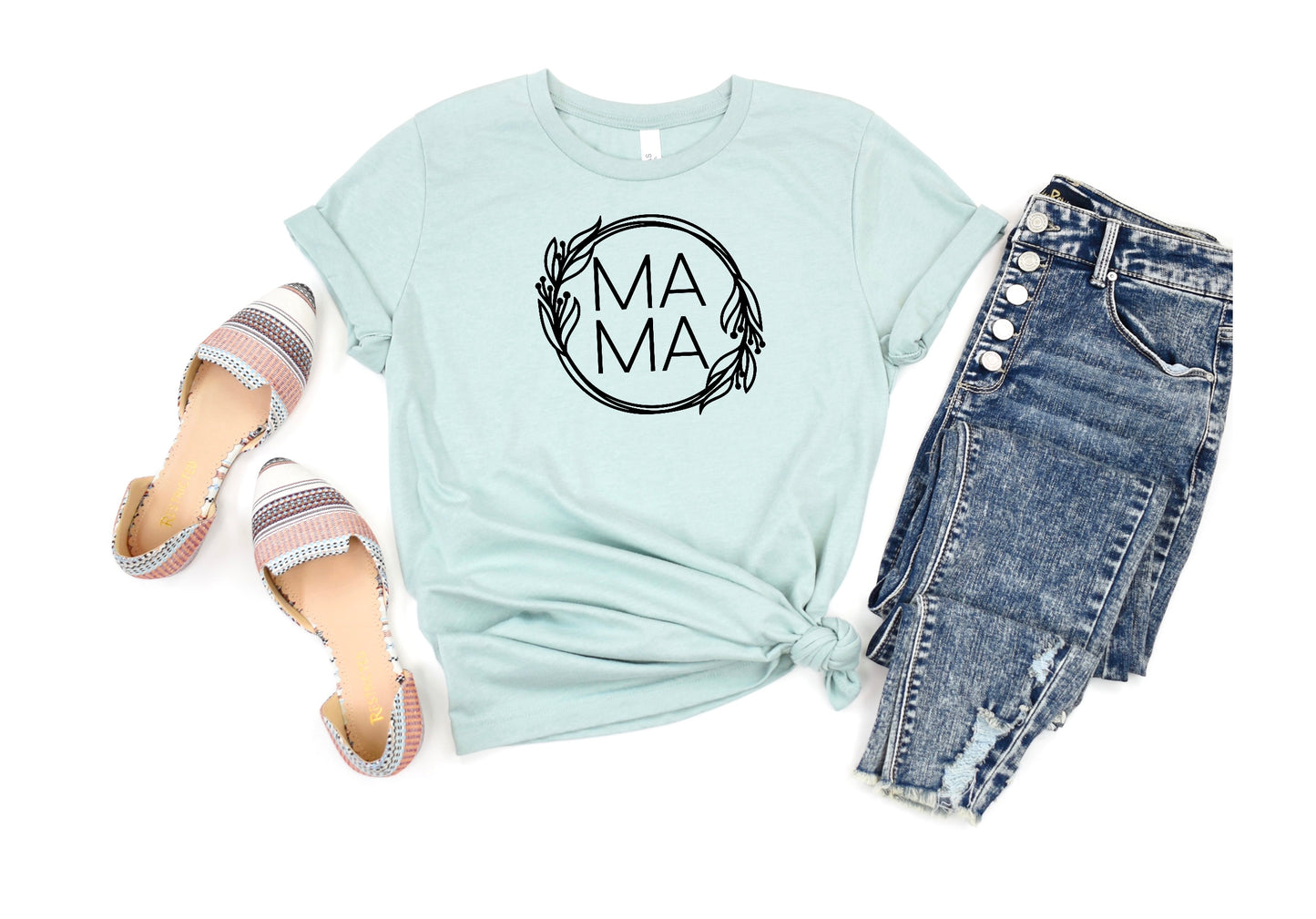 Mama Floral Circle Tee