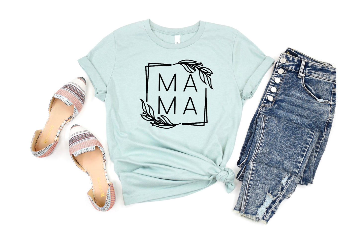 Mama Floral Square Tee