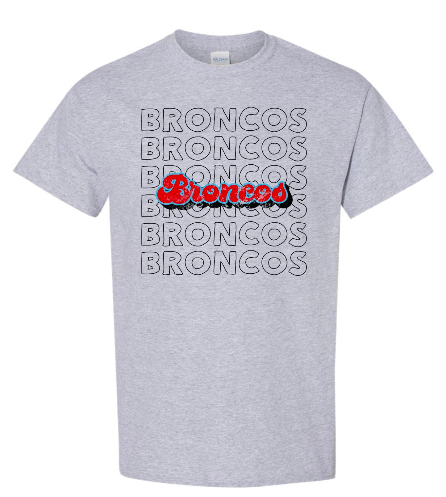 Zachary Broncos Bubble Letters Tee