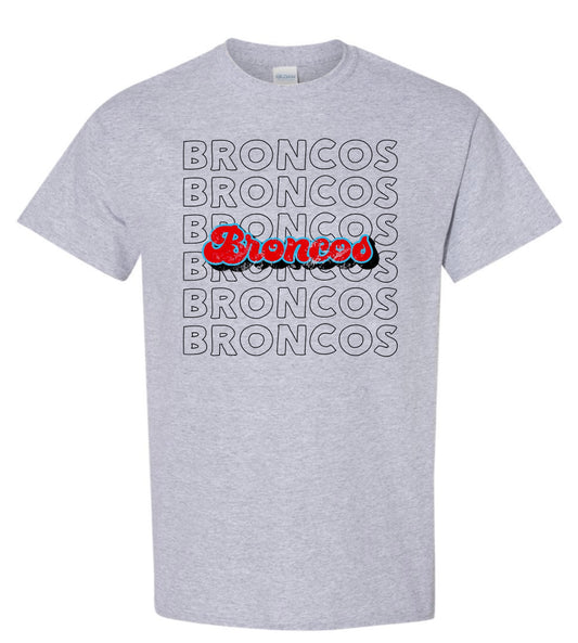 Zachary Broncos Bubble Letters Tee